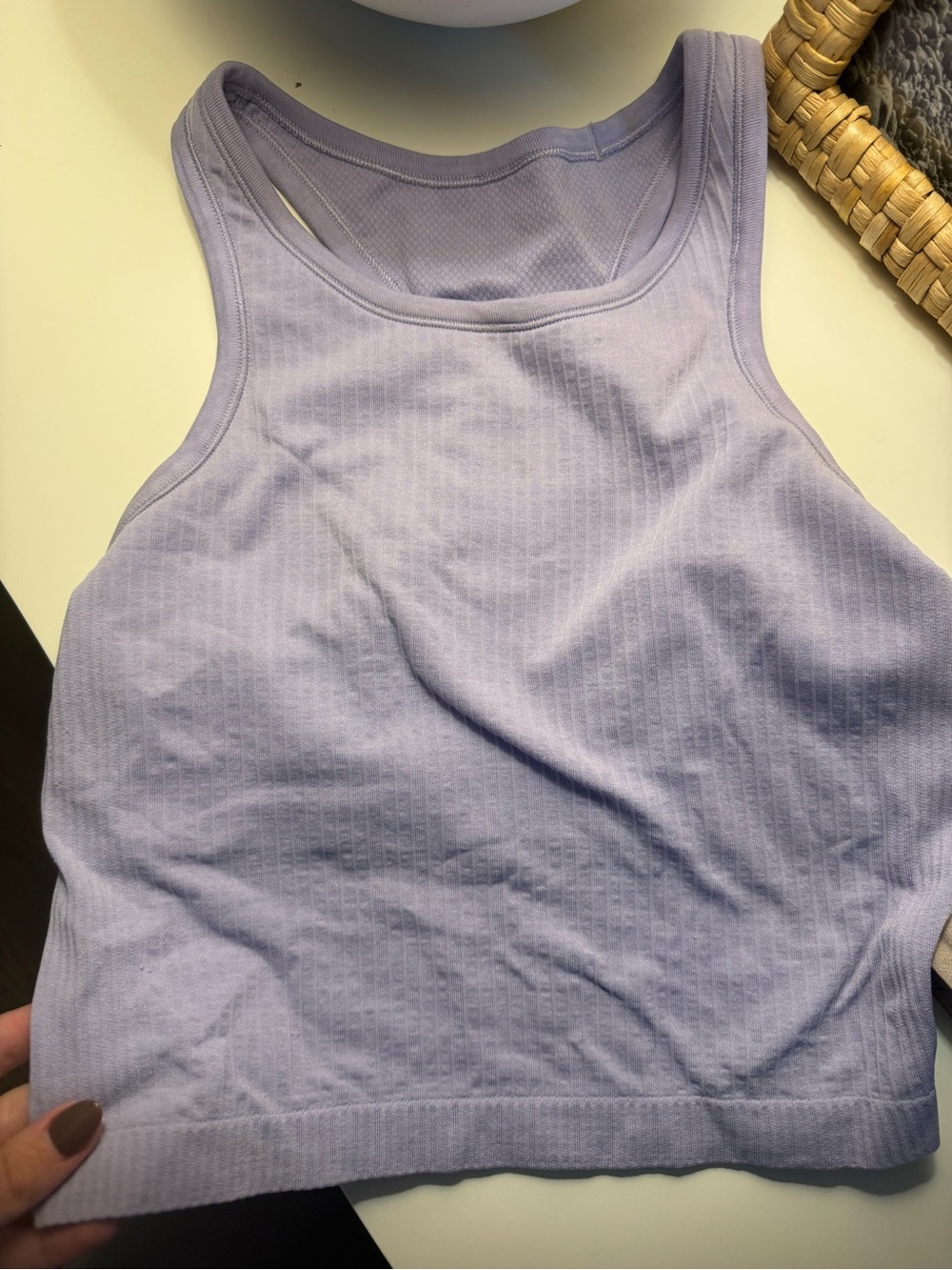 lululemon athletica Ebb to street cropRibbed Racerback Tank Top - Light Lavender